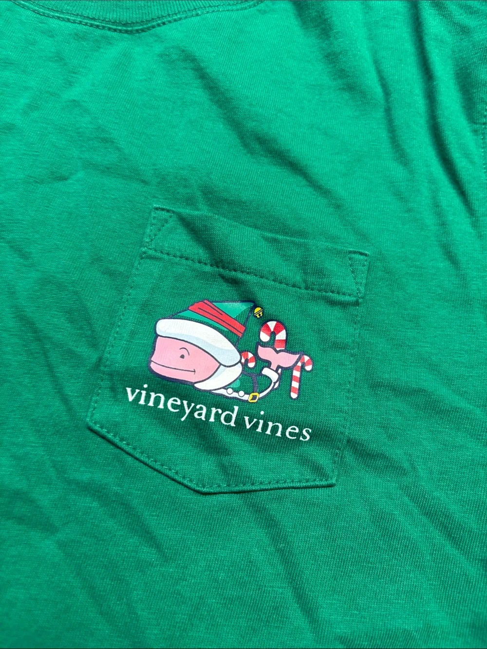 Vineyard Vines Green Kids 'Merry Christmas' Long-Sleeve Tee sz XL